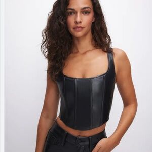 Good American faux leather corset